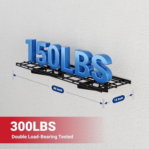 FLEXIMOUNTS 1-Pack 1x3ft Garage Shelving Wall-Mounted Storage Rack - Image 3
