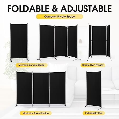 RANTILA 3 Panel Privacy Screen, 6 Ft Tall Folding Privacy Screen Room Dividers - Image 3