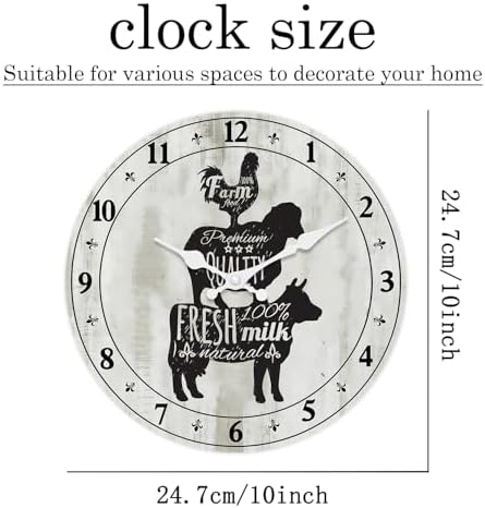 Small Farmhouse Kitchen Wall Clock 10 Inch - Image 6