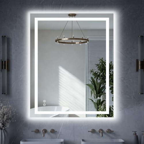 LED Bathroom Mirror with Lights, 40x32 Inch Wall Vanity Mirror by HAPPYMONTLLC
