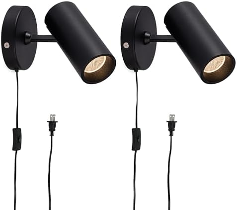 Aisilan Plug-in Wall Spotlights, Adjustable 12W 3000K CRI 97, 2 Pack by AisilanLighting