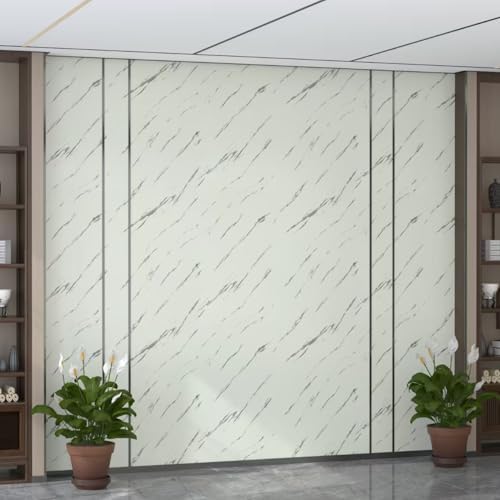 White Marble Wide 48x197 Inch Large Size Removable Peel and Stick Wallpaper by Unknown
