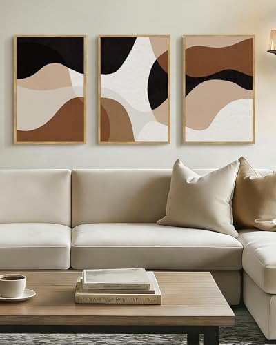 Drsoum Large 16x24in Black Abstract Framed Wall Art Decor Minimalist Geometry by Drsoum