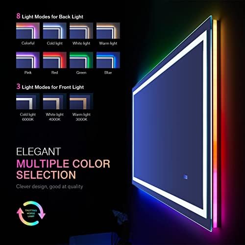 LOAAO 48"X30" RGB LED Bathroom Mirror - Image 4