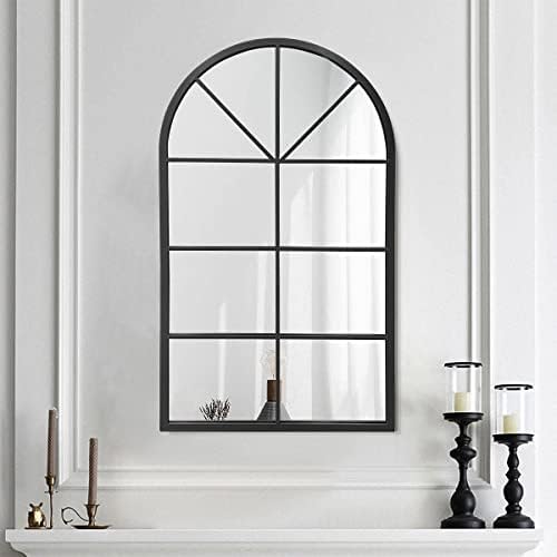 42"x 24" Arched Mirror, Window Wall Mirror, Vanity Mirrors, Metal Framed by TinyTimes