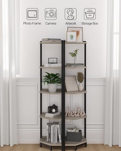 Hzuaneri Corner Shelf Stand, Corner Bookshelf - Image 4