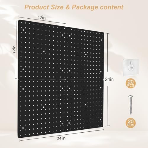 FZK Plastic Pegboard Wall Organizer Kit, 4 Pack - Image 2
