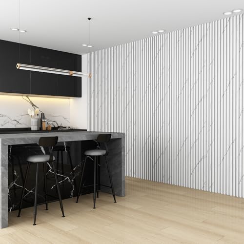 Slat Wall Panel 8-Pack, 118’’x6.1’’, Marble White - Image 4