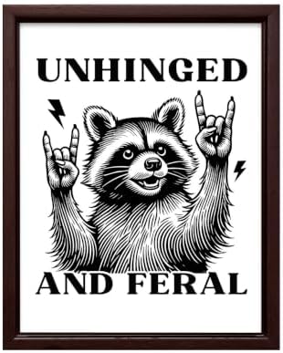 InkFlow Posters Feral Raccoon Fun Canvas Poster by InkFlowPosters