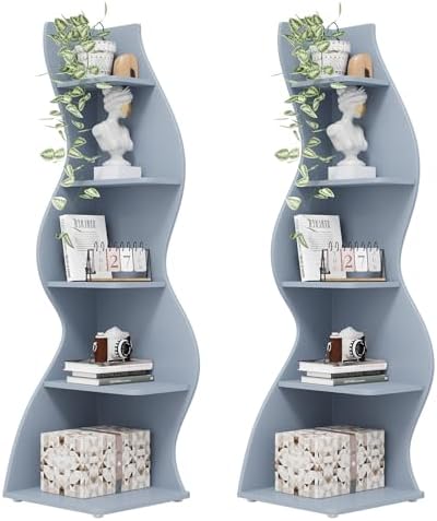 Tribesigns Corner Shelf, Modern 5-Tier Wall Corner Bookshelf, Stylish Corner by Tribesigns