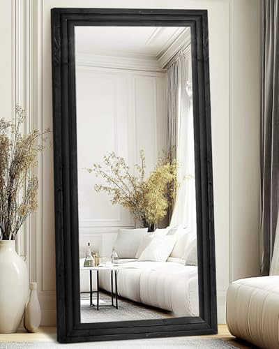 76x34in Full Length Mirror, 3-Tier Stepped Solid Wood Frame by ABSWHLM