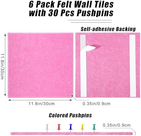 Large Cork Board 36" x 24", 6 Pack Felt Bulletin Board, Pin Boards - Image 3