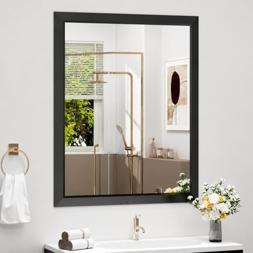 SMIROR 24x36 Matte Black Bathroom Vanity Mirror by SMIROR