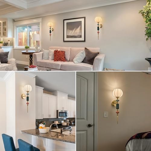 Imitated Silk White Shade Modern Wall Scone Indoor Wall Light Fixtures - Image 4