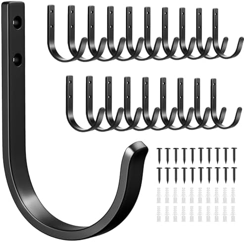 niffgaff Wall Outdoor Hooks for Hanging Coat - 22LB Screw in Metal Hanger Wall by niffgaff