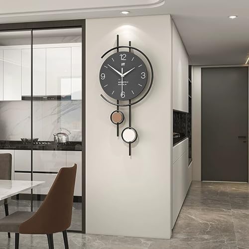 Vertical Minimalist Geometric Metal Silent Wall Clock - Image 3