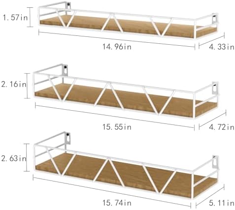 Floating Shelves Set of 3, Wood Wall Shelf, Farmhouse Shelf - Image 3