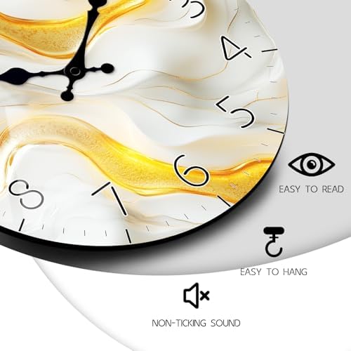 Modern Marble Texture Wooden Wall Clock - Image 6