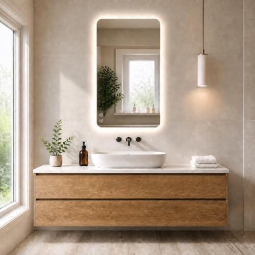 Niccy Rectangle LED Bathroom Mirrors, Backlit Vanity Wall Mirror by Niccy