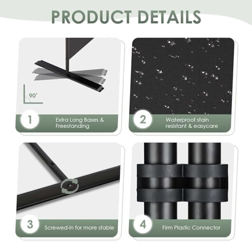 RANTILA 6 Panel Room Divider, 6 FT Folding Privacy Screen - Image 4