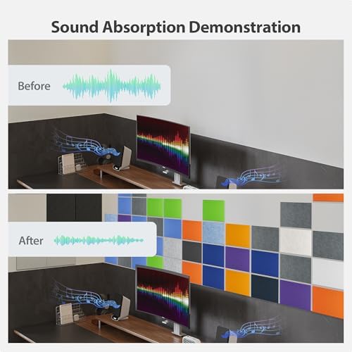 12 Pack Rectangle Acoustic Panels Self Adhesive Sound Proof Foam - Image 3