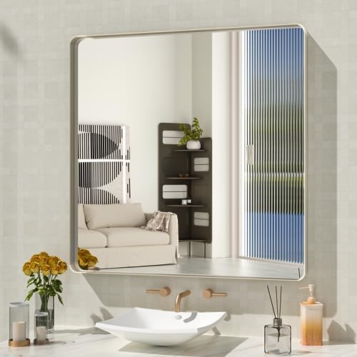 WEER Brushed Nickel Bathroom Vanity Mirror 36X36 Inch by WEER