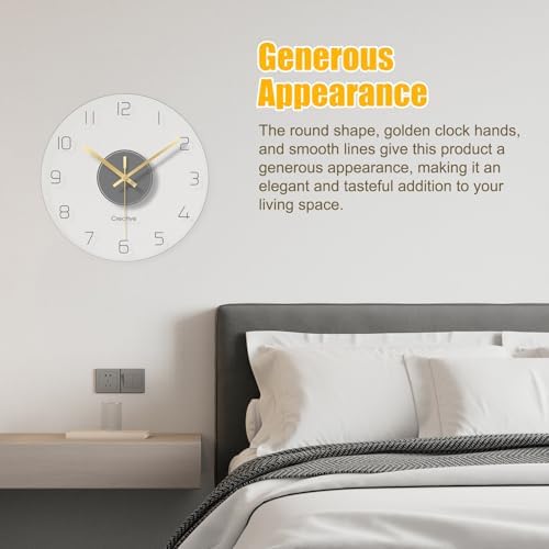 Creative Modern Round Wall Clock, Round Tempered Glass Clear Wall Clock - Image 5