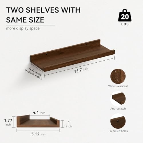 Boswillon Floating Shelves Set of 2, Small Wall Shelf - Image 3