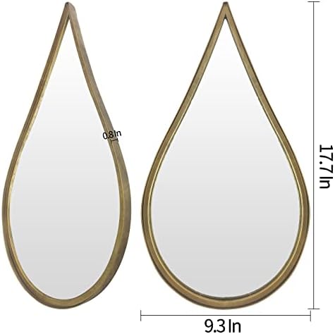 BAODANFU Decorative Mirrors Wall Mounted Mirror Teardrop Shape Metal Frame - Image 3