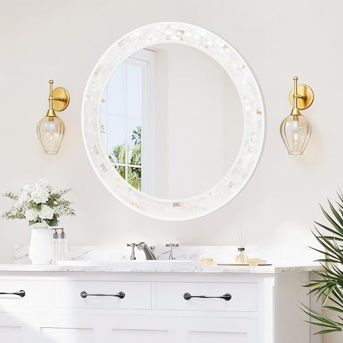 24 Inch Round Mirrors with Mosaic Frame - Image 2