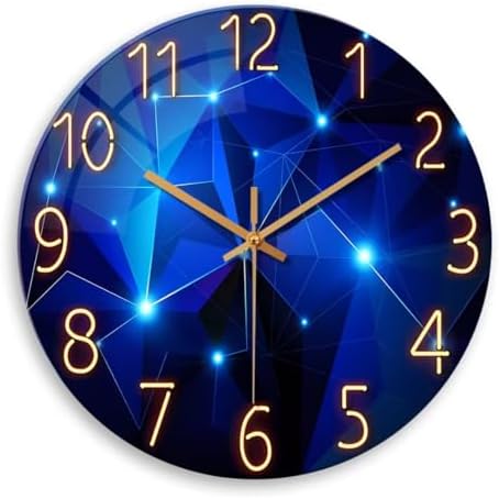 Blue Glass Wall Clock Battery Operated 14 Inch by Constantplanet%E6%97%97%E8%88%B0%E5%BA%97