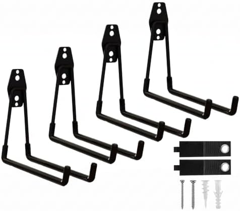 Garage Hooks, 4 Pack 7.7inch Large Square Wall Hooks by CRXCRC