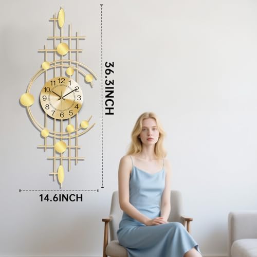Wall Clock for Living Room, Silent Quality Quartz Battery Operated, Bedroom - Image 4