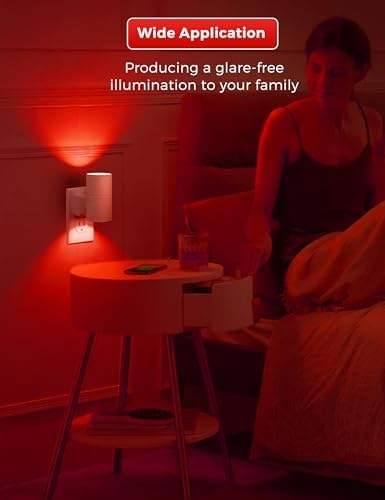 L LOHAS LED Red Night Light, Circadian Night Lights Plug into Wall, 2 Pack - Image 6
