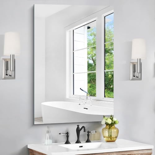 CILIBER Frameless Mirror, 24x36 Rectangle Bathroom Vanity Mirror by CILIBER