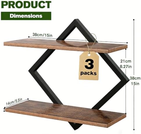 Set of 3 Floating Wall Shelves for Plants - Image 2