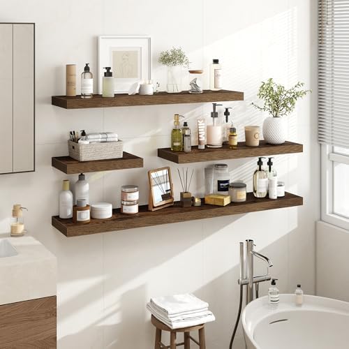 Acovy 36 Inch Floating Shelves, Wooden Shelves - Image 2