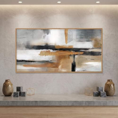 Celestdeco Modern Abstract Framed Canvas Wall Art Set, Neutral Textured Wall - Image 2