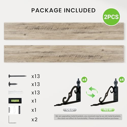 RICHFOCUS Floating Shelves for Wall Decor, 55.1W x 8D Shelves Set of 2 - Image 5