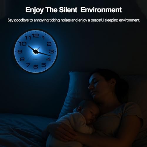 JoFomp Lighted Wall Clocks Battery Operated, 12 Inch Wall Clock - Image 5