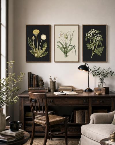InSimSea Large 3 Pieces Botanical Wall Art, Vintage Flora Canvas Prints - Image 3