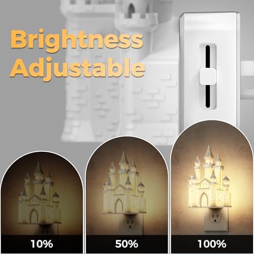 DORESshop Night Lights Plug into Wall, 3D Printed Castle Night Light - Image 2