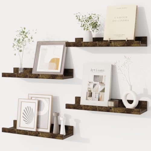 Dreamland Picture Ledge Shelf for Wall, Floating Shelves Set of 4, 16 inch Long by Dreamland
