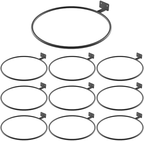 Wall Plant Holder Bulk 8in 10Pack Metal Ring Plant Hanger Black by QualityEfficiency