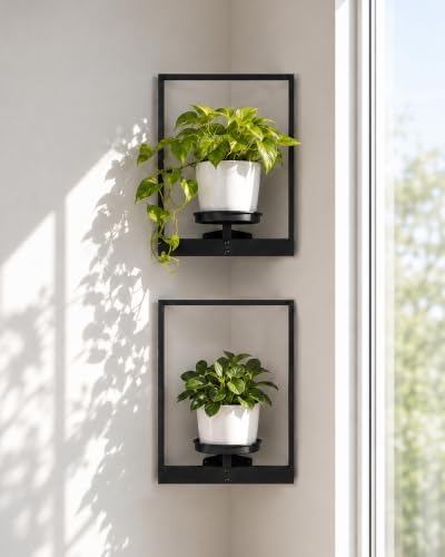 Bamworld Picture Frame Wall Planters Set of 2 Corner Wall Plant Holder by Bamworld