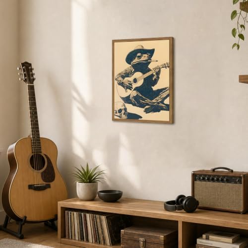 Funny Cowboy Frog Wall Art, Western Musical Frog Wall Decor Painting Whimsical - Image 3