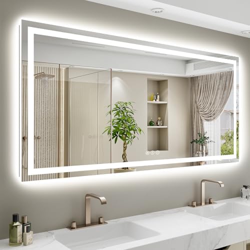 68x38 LED Bathroom Mirror with Lights, Lighted Vanity Mirror by YEELAIT
