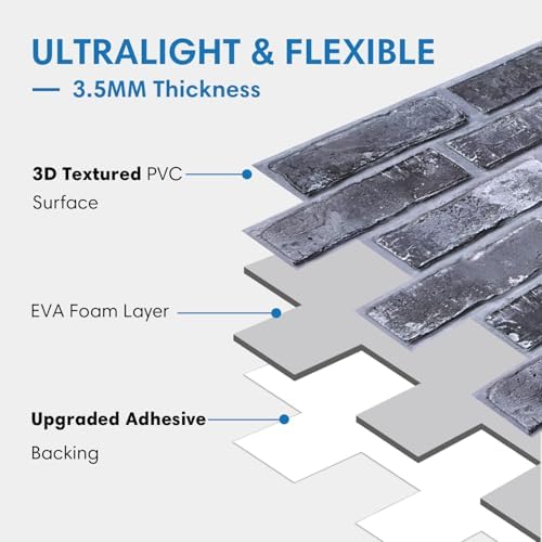 COMSTICKC 3D Faux Brick Wall Panels Peel and Stick - Image 5