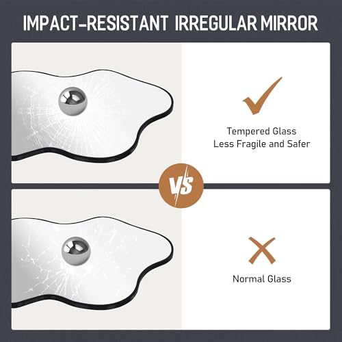 Black Asymmetrical Bathroom Mirror - Image 3