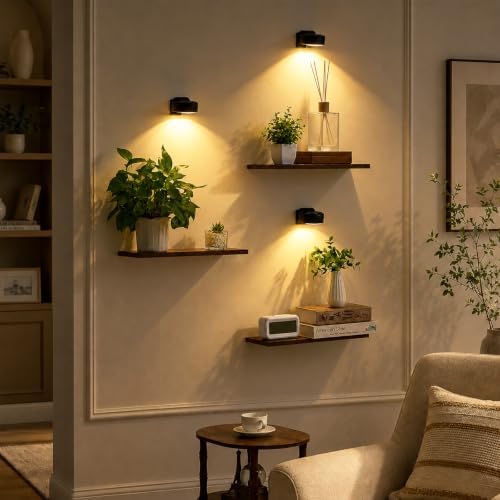 Floating Shelves with Lights for Wall Decor, Wall Plant Shelf - Image 6